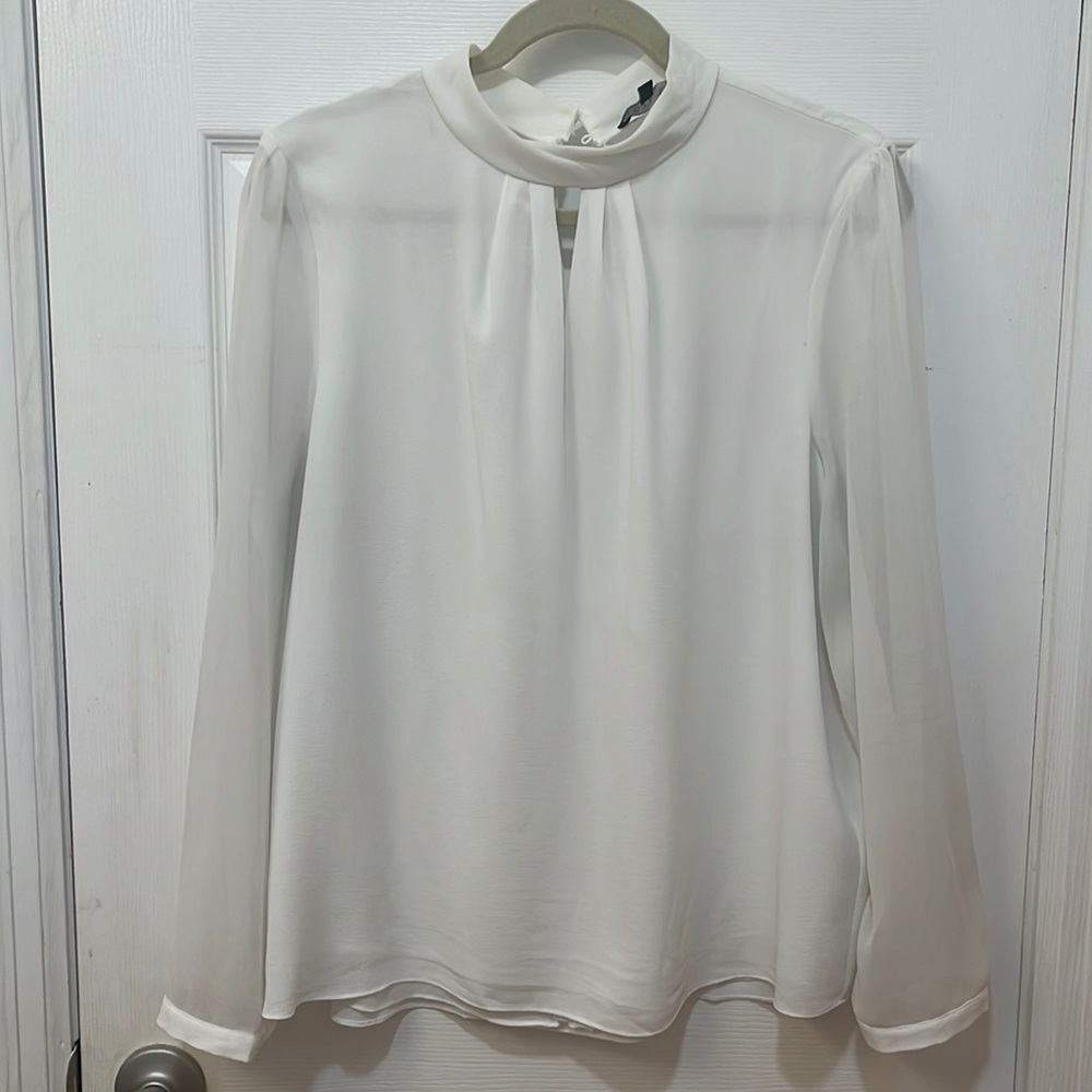 1. State White Long-sleeve Blouse. Size XL.
